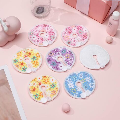 32 Pieces G Tube Button Covers G Tube Pad Holder Cotton Pads for Feeding Support Reusable Feeding Cotton Supplies Soft Covers for Breastfeeding Nursing Care, 4 Designs(Fresh Flower) in Saudi Arabia