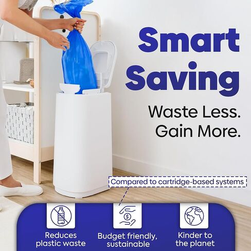 أكياس إعادة ملء الحفاضات لـ Diaper Genie Easy Roll - 60 كيسًا (2x30) - أكياس فقط ، لا توجد خرطوشة - تحكم في الرائحة القصوى - 100 ٪ متوافقة مع Pails البلاتين والتوقيع ، يحمل 2820 حفاضات حديثي الولادة in Kuwait