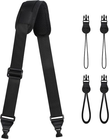 TIMISM Shoulder Strap with Pad, 2 Sets of Quick Release Buckles, Adjustable between 39" to 63", Replacement Comfortable Neck Lanyard for Camera, Tablet, iPad, Laptop, Binocular, Luggage Bag, Black in Kuwait