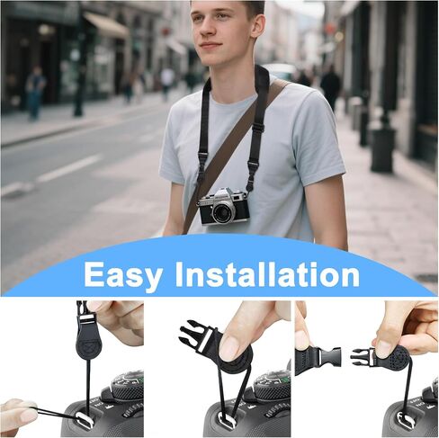 TIMISM Shoulder Strap with Pad, 2 Sets of Quick Release Buckles, Adjustable between 39" to 63", Replacement Comfortable Neck Lanyard for Camera, Tablet, iPad, Laptop, Binocular, Luggage Bag, Black in Kuwait