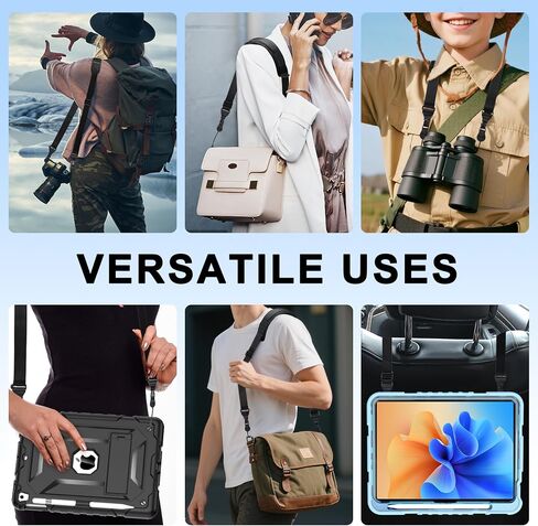 TIMISM Shoulder Strap with Pad, 2 Sets of Quick Release Buckles, Adjustable between 39" to 63", Replacement Comfortable Neck Lanyard for Camera, Tablet, iPad, Laptop, Binocular, Luggage Bag, Black in Kuwait