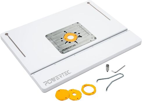 POWERTEC 24" x 32" Benchtop Router Table w/Aluminum Insert Plate – Laminated MDF Top, Reducer Rings, Leveling Screws, and Starting Pin Compatible with Bosch, DeWalt, Makita, and Other Brands (71964) in Saudi Arabia