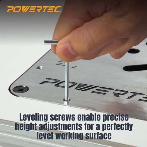 POWERTEC 24" x 32" Benchtop Router Table w/Aluminum Insert Plate – Laminated MDF Top, Reducer Rings, Leveling Screws, and Starting Pin Compatible with Bosch, DeWalt, Makita, and Other Brands (71964) in Saudi Arabia