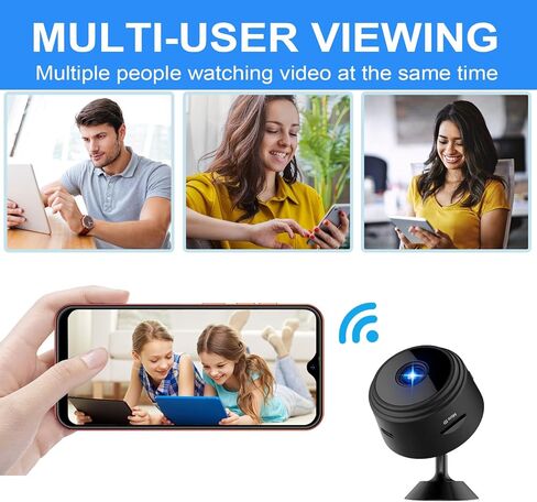 3Pack Mini Camera Security Camera ، Bluetooth 1080p HD WiFi كاميرا للمراقبة المنزلية/المكتب ، Nancy Cam مع الكشف عن الحركة ، الرؤية الليلية والتحكم في التطبيق للطفل ، الحيوانات الأليفة in Kuwait