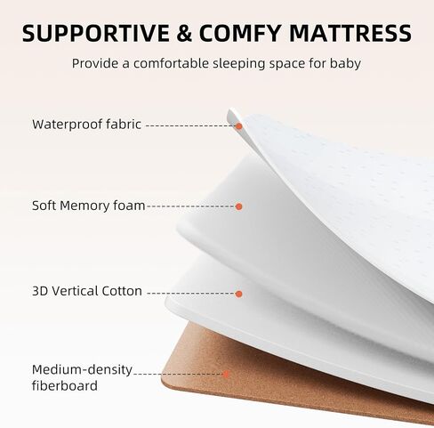 ANGELBLISS 3 in 1 Baby Bassinet, Rocking Bassinets Bedside Sleeper with Comfy Mattress and Wheels, 6 Height Adjustable Easy Folding Portable Bedside Crib for Newborn Infant (Khaki) in Saudi Arabia