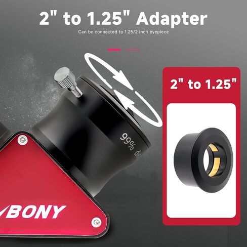 SVBONY SV188P Dielectric Mirror Star Diagonal, 90 Degree Mirror Diagonal 99% Reflectivity Dielectric Coatings Bundle with 1.25 68 Degree Ultra Wide Angle Eyepiece Set for Astronomical Obervation in Saudi Arabia