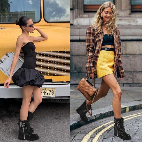 أحذية العجل الوسطى للسيدات على حذاء راكب الدراجة النارية للنساء للنساء in Kuwait