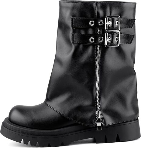 أحذية العجل الوسطى للسيدات على حذاء راكب الدراجة النارية للنساء للنساء in Kuwait