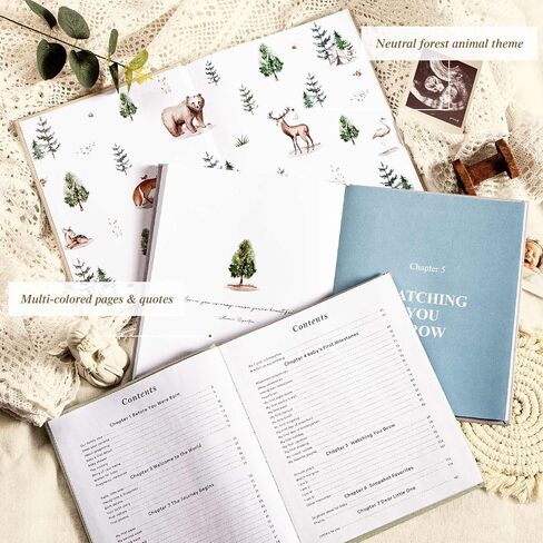 Lanpn Newborn Baby Memory Book, Baby First 5 Year Keepsake Gift with DIY Window, Linen Baby Memories Journal Scrapbook Photo Book, Baby Milestone Album for Boy Girl New Parents (Pink, 154 Pages) in Saudi Arabia