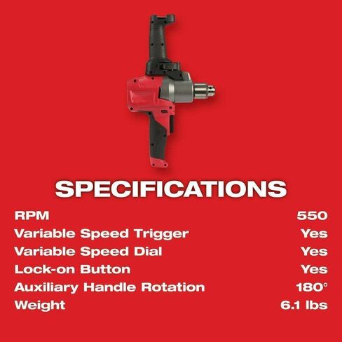 مناسبة لخلاط الطين المتغير Milwaukee M18 18V 1/2 بوصة-الأداة العارية ، النموذج# 2810-20 in Kuwait
