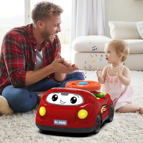 2-in-1 Toddler RC Car & Steering Wheel Toy with Music | Interactive Simulation Driving Adventure Toy for 18+ Months Baby Learning | Gift for 1.5+ Years Old Boys Girls in Saudi Arabia