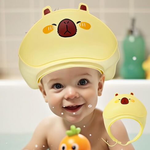 Baby Shower Cap - Waterproof Bath Visor for Toddlers 1-3 Years, Extra Soft Silicone Hair Washing Hat for Kids, Keep Water Out of Eyes (Blue) in Saudi Arabia