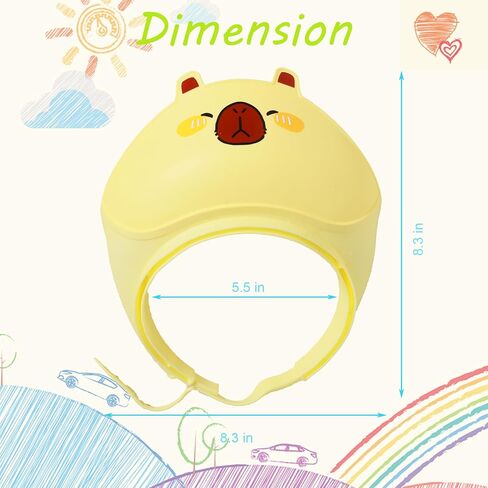 Baby Shower Cap - Waterproof Bath Visor for Toddlers 1-3 Years, Extra Soft Silicone Hair Washing Hat for Kids, Keep Water Out of Eyes (Blue) in Saudi Arabia