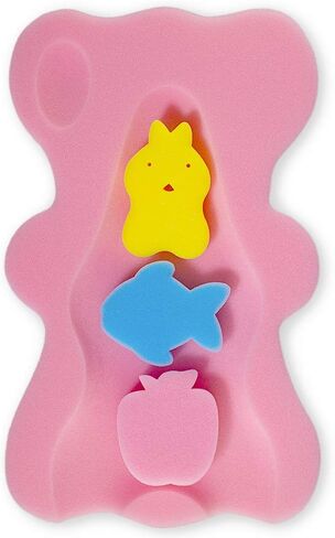 Soft Infant Bath Sponge Skid Proof Baby Bath Mat Newborn Odor Free (Pink) in Saudi Arabia
