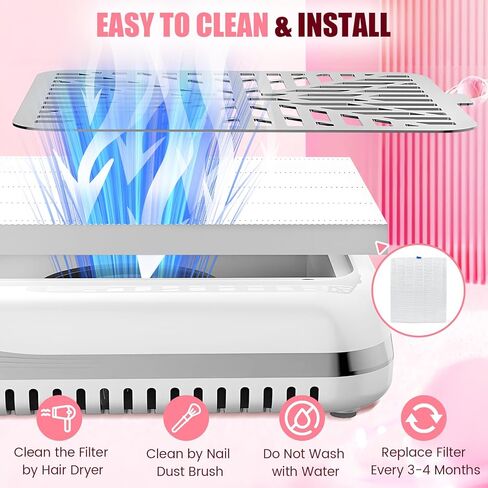 جامع غبار الأظافر Imeshbean ، Tech Cordless Dust Collector Tech ، جامع غبار مروحة الأظافر القوية مع التحكم في شاشة اللمس 10-gear ، مرشحات قابلة لإعادة الاستخدام ، للمنزل والصالون ، ضوضاء منخفضة in Saudi Arabia