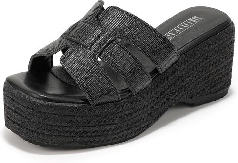 Idifu in3 منصة Espadrille Wedge Sandals للنساء شرائح شريحة Sandal Summer Beach مريحة لطيفة in Kuwait