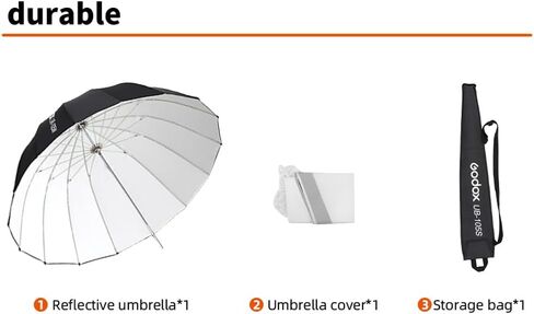 Godox UB-105W 41.4" / 105cm Parabolic Deep Reflective Umbrella White Inner Studio Soft Light Umbrella with Withe Diffuser Cover for Photography Video Studio Shooting in Saudi Arabia