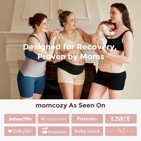 Momcozy Ergowrap Postpartum Belly Band for Natural and C-Section Recovery, Abdominal Binder with 3D Abdomen Lifting & Ergonomic Back Support, Seamless Belly Wrap Shapewear for Post Surgery Recovery in Saudi Arabia