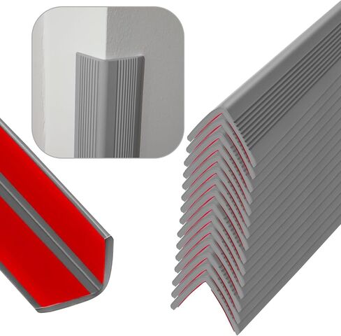 Rubber Bond Wall Corner Guard Edge Protector, Baby Proofing Corner Guards | Self-Adhesive Furniture Edge Strips for Home & Office (Black, 5 Pack) in Kuwait