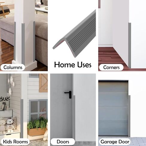 Rubber Bond Wall Corner Guard Edge Protector, Baby Proofing Corner Guards | Self-Adhesive Furniture Edge Strips for Home & Office (Black, 5 Pack) in Kuwait