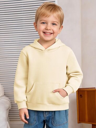 Haloumoning Baby Toddler Kid Boy Hooded Sweatshirts Fleece Hoodies Ear Hoodie Pullover Clothes with Pocket 1-8 Years in Saudi Arabia