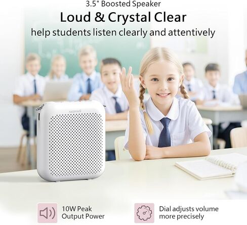 NORWII S358 Portable 2000mAh Rechargeable Voice Amplifier with Wired Microphone Headset & Waistband, Personal Microphone and Speaker for Teachers, Presentation, Tour Guides (White) in Kuwait