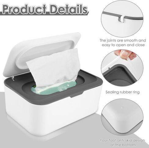 2Pcs Wipes Dispenser Wipe Holder with Lid Refillable Wet Tissue Container Keeps it Fresh Dustproof Wet Tissue Cases for Home Bedroom in Saudi Arabia