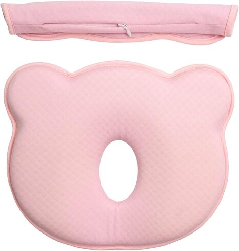 Soft Memory Foam Baby Changing Station Support pad for Infant,Removable Cover, Portable Travel Cushion with Bear Cover – Comfortable Head Support for Kids, Breathable and Washable (Pink) in Saudi Arabia