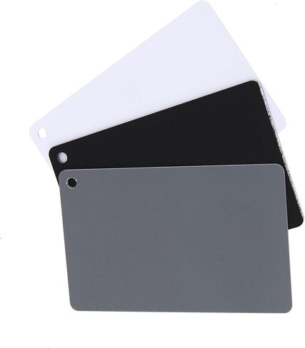 EMUKOEP Balance Card Set White 18% Digital Photography Exhibition Color Balance Balance Card Set Grey/White/Black in Saudi Arabia