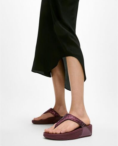 FITFLOP LULU LULU CRYSTAL MIX TOE-POST SANDGE WEDGE in Kuwait