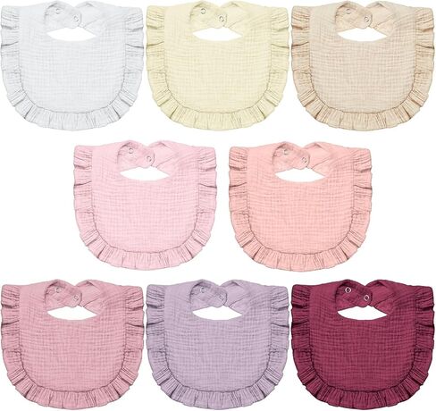 Lictin 8-Pack Muslin Baby Bibs - Bandana Drooling and Teething Bibs, Unisex Cotton in Saudi Arabia