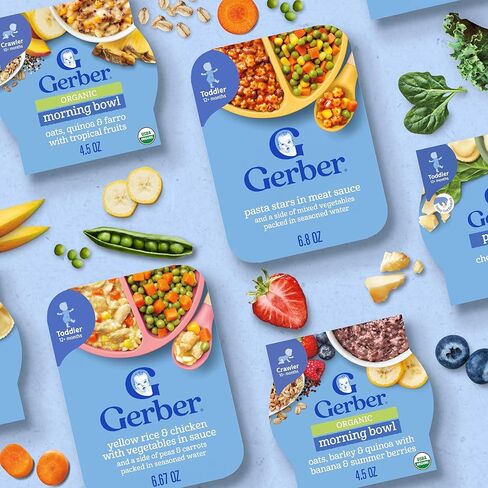 Gerber Organic Grain & Grow Morning Bowl ، الشوفان ، الكينوا الأحمر والفارو مع الفواكه الاستوائية ، 4.5 أونصة (حزمة 8) in Saudi Arabia