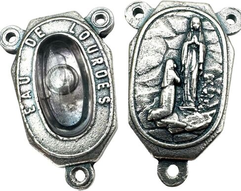 Westmon Works Lourdes Water Centrepiece Center Center Metal Rosary Center مع Card Lady Holy Card in Kuwait