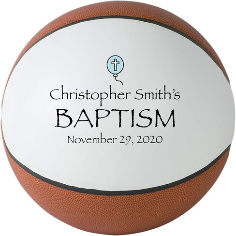 Personalized Baptism Basketball, Custom Baptism Basketball, Christening Keepsake (Mini Basketball, Pink) in Saudi Arabia
