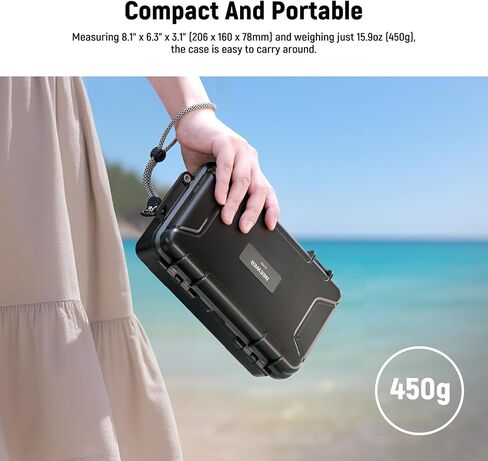 Neewer Hard Case متوافق مع DJI Osmo Action 5 Pro / 4/3 كاميرا ، IP67 مقاومة للماء مقاومة للتغذية مقاومة للصدمات مقاومة للصدمات مع إدراج الرغوة المخصصة و 12 فتحات للملحقات ، AC031 in Kuwait