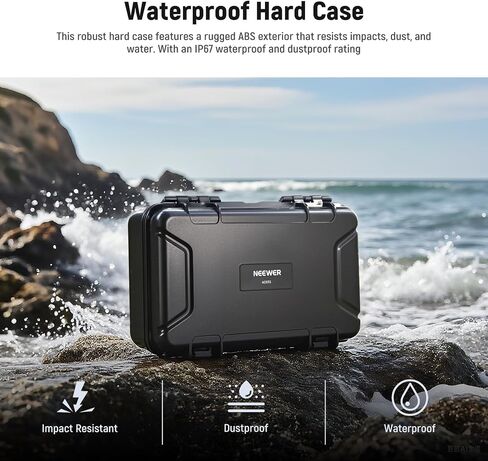 Neewer Hard Case متوافق مع DJI Osmo Action 5 Pro / 4/3 كاميرا ، IP67 مقاومة للماء مقاومة للتغذية مقاومة للصدمات مقاومة للصدمات مع إدراج الرغوة المخصصة و 12 فتحات للملحقات ، AC031 in Kuwait
