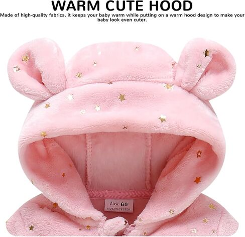 Baby Girl Winter Fleece Coat Toddler Boy Jacket Infant With Hood Warm Outerwear in Kuwait