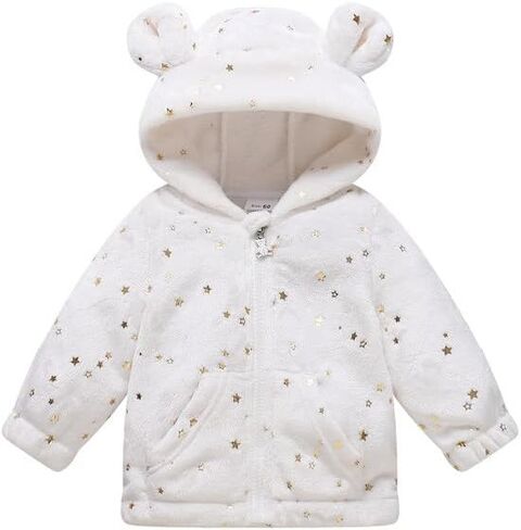 Baby Girl Winter Fleece Coat Toddler Boy Jacket Infant With Hood Warm Outerwear in Kuwait