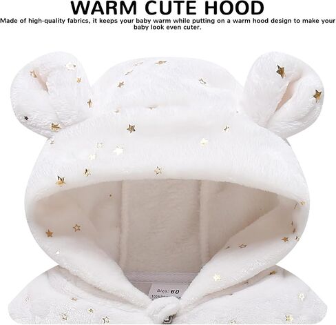 Baby Girl Winter Fleece Coat Toddler Boy Jacket Infant With Hood Warm Outerwear in Kuwait