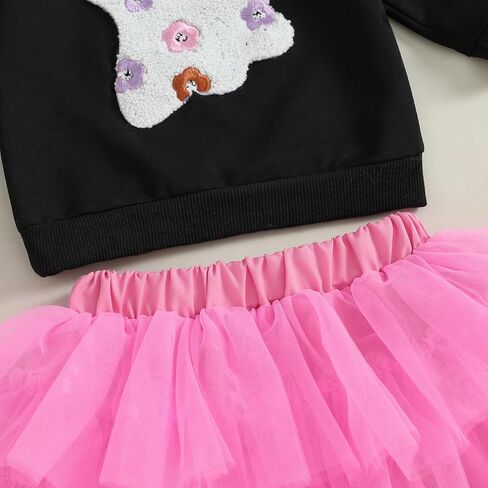 Fernvia Toddler Baby Girl Halloween الزي الشبح التطريز الطويل الأكمام من النوع الثقيل تول تنورة مجموعة شتاء الخريف in Kuwait