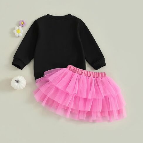 Fernvia Toddler Baby Girl Halloween الزي الشبح التطريز الطويل الأكمام من النوع الثقيل تول تنورة مجموعة شتاء الخريف in Kuwait