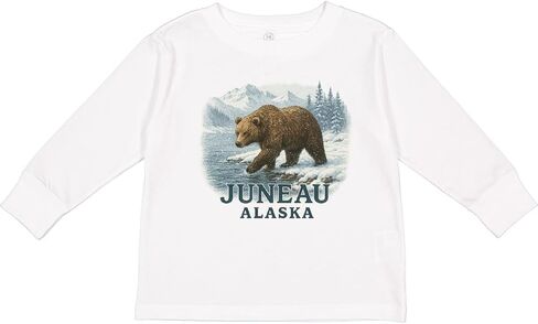 Inktastic Juneau Alaska Bear Scenic Wilderness Toddler Long Sleeve T-Shirt in Kuwait