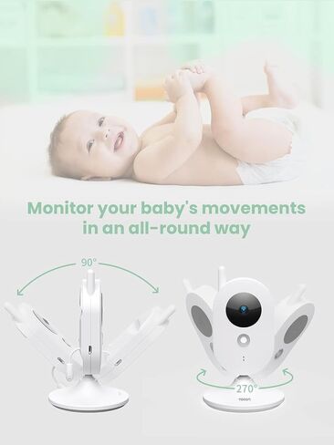شاشة Yoton Baby Camera ، مراقبة الطفل مع رؤية ليلية للكاميرا ، لا شبكة WiFi ، كابل شحن USB-C 1.8 م ، شاشة 2.4 بوصة ، حديث ثنائي الاتجاه ، مستشعر درجة حرارة التذكير و 8 تلاشى in Saudi Arabia