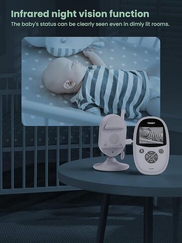 شاشة Yoton Baby Camera ، مراقبة الطفل مع رؤية ليلية للكاميرا ، لا شبكة WiFi ، كابل شحن USB-C 1.8 م ، شاشة 2.4 بوصة ، حديث ثنائي الاتجاه ، مستشعر درجة حرارة التذكير و 8 تلاشى in Saudi Arabia