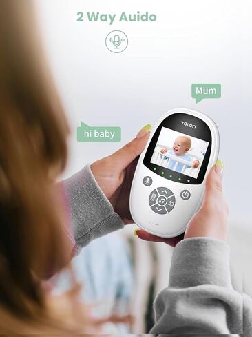 شاشة Yoton Baby Camera ، مراقبة الطفل مع رؤية ليلية للكاميرا ، لا شبكة WiFi ، كابل شحن USB-C 1.8 م ، شاشة 2.4 بوصة ، حديث ثنائي الاتجاه ، مستشعر درجة حرارة التذكير و 8 تلاشى in Saudi Arabia