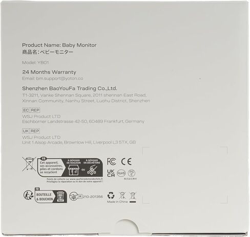 شاشة Yoton Baby Camera ، مراقبة الطفل مع رؤية ليلية للكاميرا ، لا شبكة WiFi ، كابل شحن USB-C 1.8 م ، شاشة 2.4 بوصة ، حديث ثنائي الاتجاه ، مستشعر درجة حرارة التذكير و 8 تلاشى in Saudi Arabia