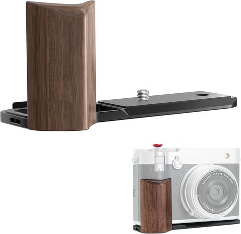 FREEWELL Premium Wooden L Bracket Handheld Grip with Quick Release Plate – Arca Compatible for Fuji GFX100RF (Silver) in Saudi Arabia
