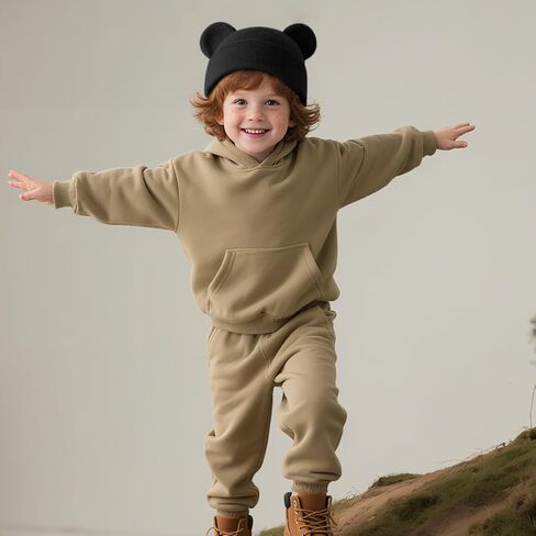 Baby Winter Beanie Hat,Kids Cute Bear Ears Soft Knit Beanie for Infant Boys Girl Warm Winter Hat Caps in Kuwait