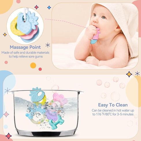 15PCS Rattles for Babies 0-6 Months - BPA-Free Baby Rattles 0-3, 6-12 Months for Newborn Soft Teething Toys Infant Toys with Wrist & Ankle Rattles, Baby Gift Set with Box for Hand-Eye Coordination in Saudi Arabia