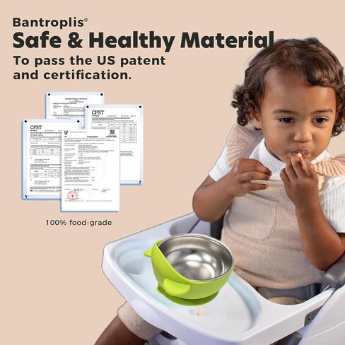 Stainless Steel Baby Bowls with Suction, 2-in-1 Toddler Feeding Set SUS304 Non-Toxic | Unbreakable & Anti-Scald | Super Strong Suction Base | Dishwasher Safe | Perfect Baby Gift - 2Pack 28.9 in Saudi Arabia